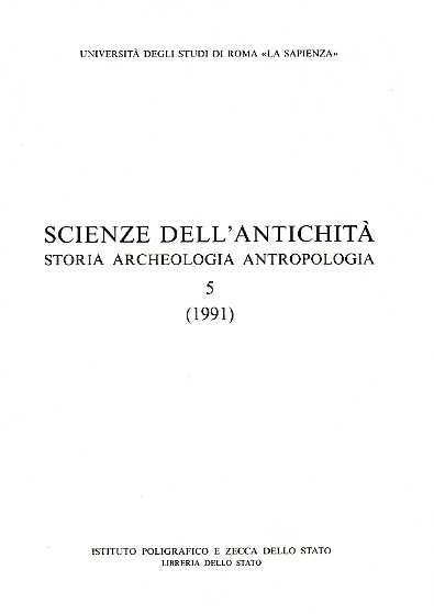 Scienze dell' Antichità. Storia Archeologia Antropologia. Vol.5 (1991).