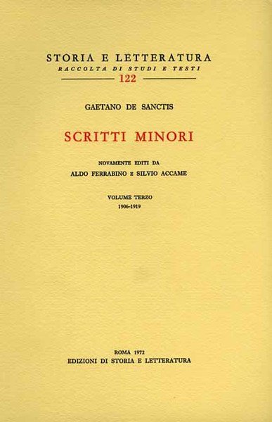Scritti minori. Vol.III: 1906-1919.