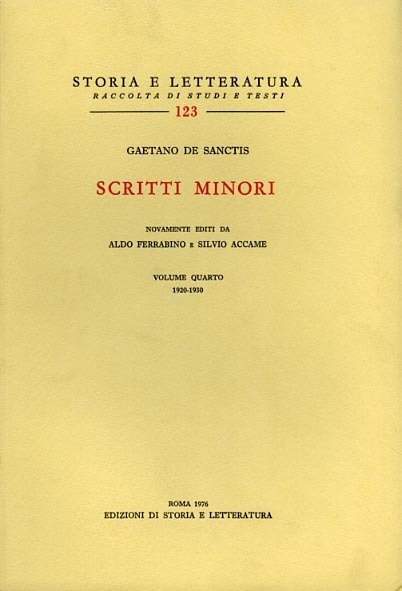 Scritti minori. Vol.IV: 1920-1930.