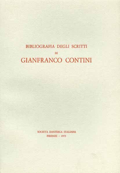 Bibliografia degli scritti di Gianfranco Contini.