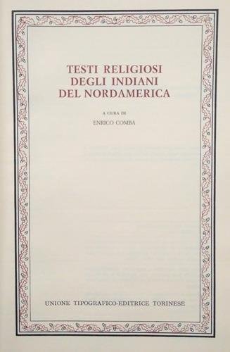 Testi religiosi degli indiani del Nordamerica.