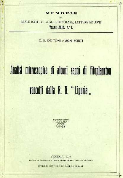 Analisi microscopica di alcuni saggi di fitoplancton raccolti dalla R.N."Liguria".