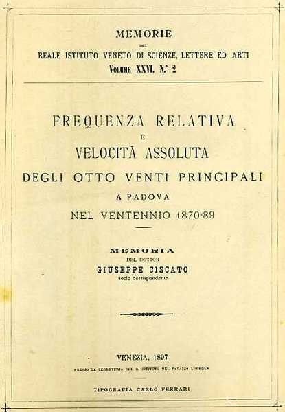 Frequenza relativa e velocità assoluta degli otto venti principali a …