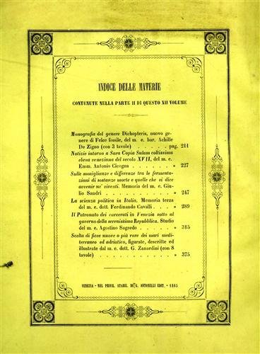 Memorie dell'I. R. Istituto Veneto di Scienze, Lettere ed Arti. …