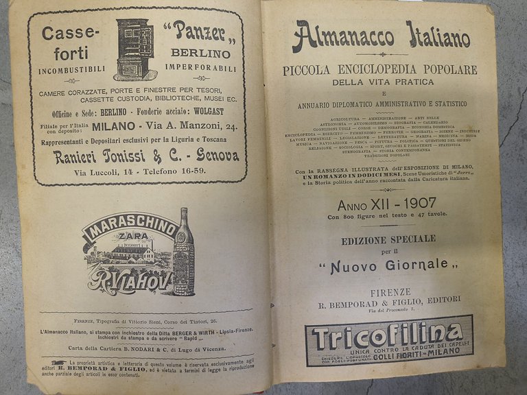 Almanacco Italiano. Piccola Enciclopedia Popolare della Vita Pratica e Annuario …