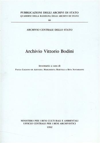 Archivio Vittorio Bodini. Inventario.