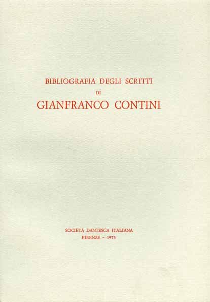Bibliografia degli scritti di Gianfranco Contini.
