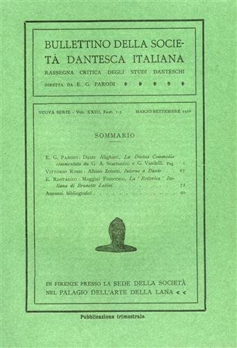 Bullettino della Società Dantesca Italiana. Nuova serie, 1916,vol.XXIII, fasc.1-3,4. | Immagine Gallery 2