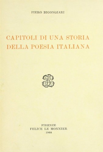 Capitoli di una storia della poesia italiana.