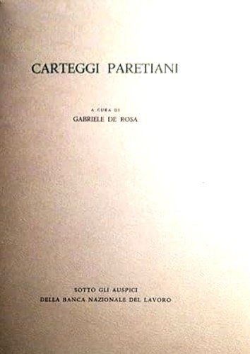 Carteggi paretiani 1892-1923.