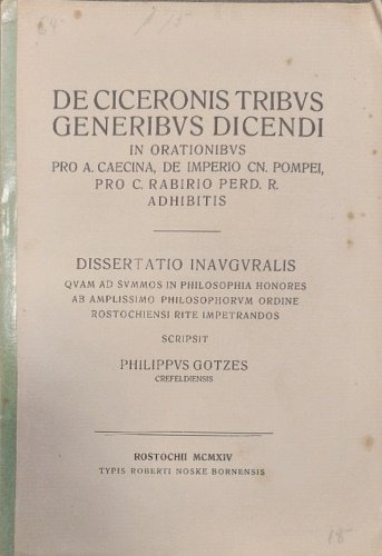 De ciceronis tribus generibus dicendi in orationibus pro A. Caecina, …