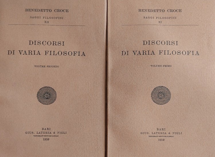 Discorsi di varia filosofia. Volume primo. Volume secondo.