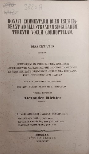 Donati commentarii quem usum habeant ad illustrandam singularum Terentii vocum …