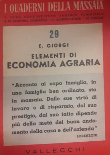 Elementi di economia agraria.