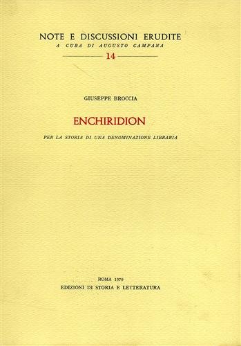 Enchiridion per la storia di una denominazione libraria.