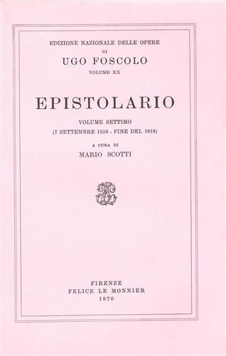 Epistolario. Vol.VII:7 Sett.1816- fine del 1818.