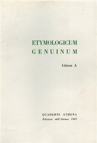 Etymologicum genuinum littera A.