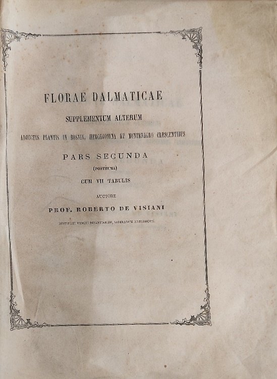 Florae Dalmaticae supplementum alterum adjectis plantis in Bosnia, Hercegovina et … | Immagine principale