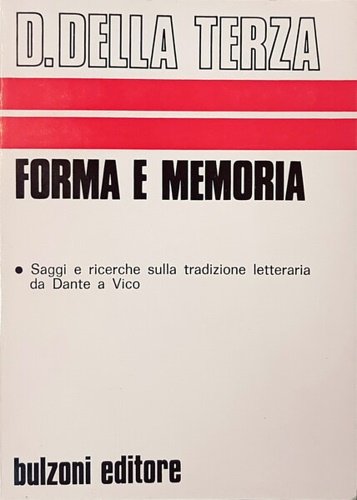 Forma e memoria. Saggi e ricerche sulla tradizione letteraria da …