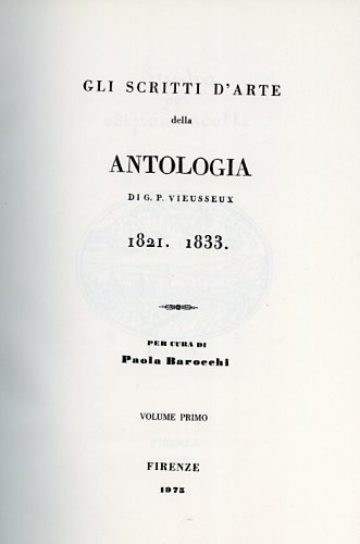 Gli scritti d'arte dell'Antologia di G.P. Vieusseux. Tutti i contributi …