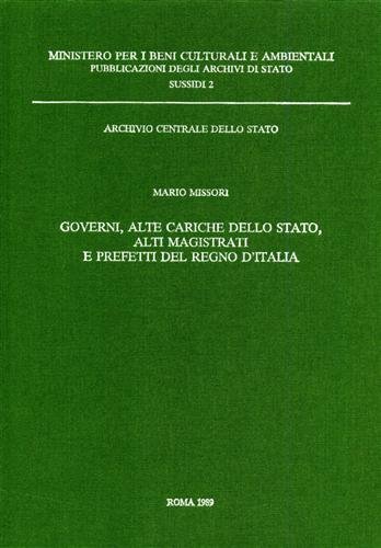 Governi, Alte Cariche dello Stato, Alti Magistrati e Prefetti del …