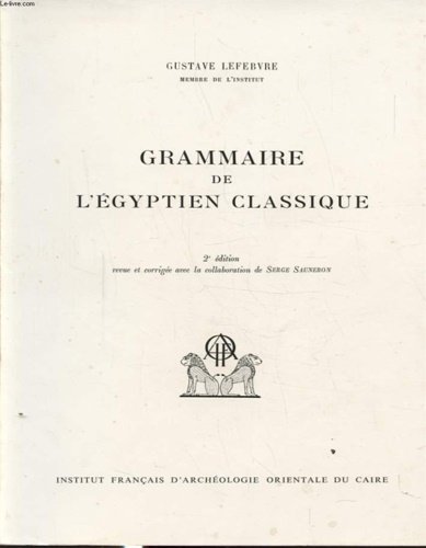 Grammaire de l'égyptien classique. | Immagine principale