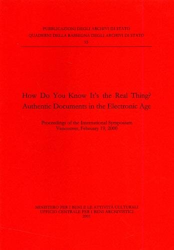 How do youn know it's the Real Thing? Authentic documents …