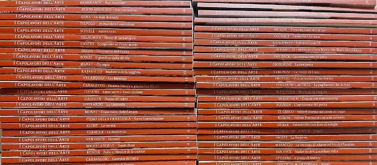 I capolavori dell' arte. Serie completa in 50 volumi: Botticelli, Caravaggio, Renoir, Michelangelo, Van Gogh, Vermeer, Klimt,Piero della Francesca, Monet, Leonardo, Gauguin, Tiziano, Canaletto, Velazquez, Raffaello, Manet, Bosch, Degas, Giotto, Delacroix, Schiele Tiepolo, Goya, Beato Angelico, Rembrandt, Duccio, Cezanne, Van Eyck,Masaccio, Ingres, Georges de la tour, Durer, Rubens, El Greco, Poussin , Modigliani, Mantegna, Toulouse Lautrec, Bruegel, Veronese, Giorgione, Van Dick, Tintoretto, Kandinsky, Coubert, Bellini, Perugino, Antonello da Messi