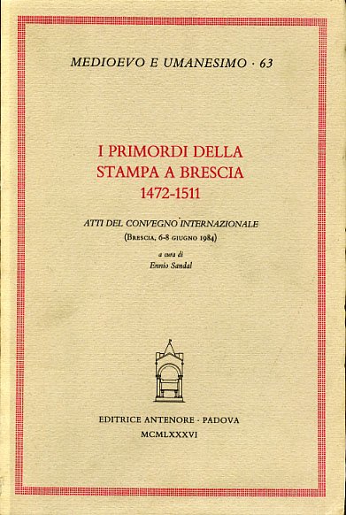 I primordi della stampa a Brescia: 1472-1511.