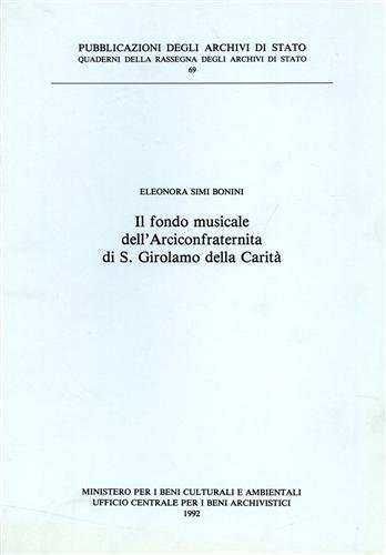 Il Fondo musicale dell'Arciconfraternita di San Girolamo della Carità.