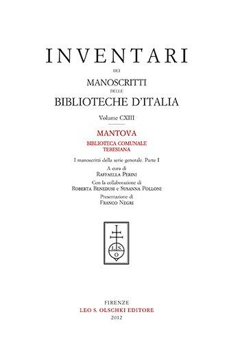 Inventari dei manoscritti delle biblioteche d'Italia. Vol. 113. Mantova (Biblioteca …