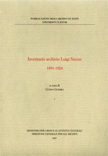 Inventario Archivio Luigi Sturzo 1891-1924.