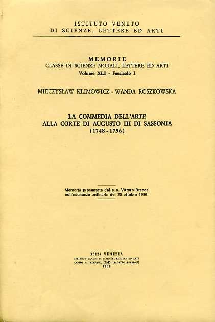 La Commedia dell'Arte alla corte di Augusto III di Sassonia …