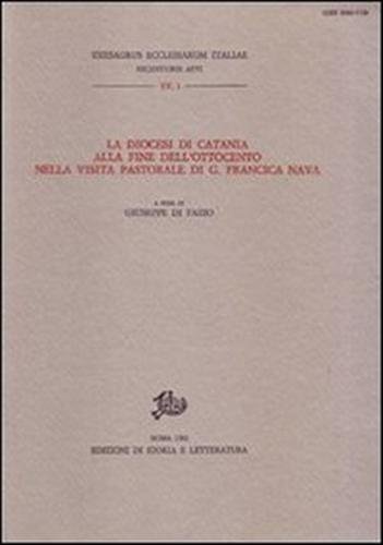 La Diocesi di Catania alla fine dell'Ottocento nella visita pastorale …