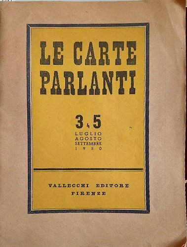 Le carte parlanti. Mensile d' informazione letteraria e artistica Anno … | Immagine principale