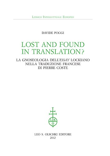 Lost and Found in Translation?. La gnoseologia dell'Essay lockiano nella …
