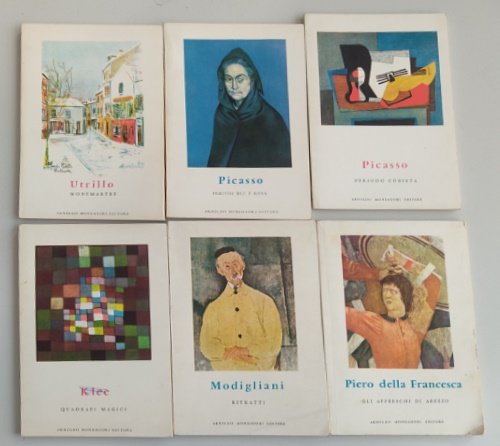 Lotto di sei volumetti della Collana La Tavolozza. Numero 3: Picasso. Periodi blu e rosa - di Frank Elgar. Numero 6: Klee. Quadrati magici - di Joseph - Emile Muller. Numero 7: Utrillo. Montmartre - di Jean Oberlé. Numero 9: Piero della Francesca. Gli affreschi di Arezzo - di Alberto Sartoris. Numero 10: Modigliani. Ritratti - di San Lazzaro. Numero 11: Picasso. Periodo cubista - di Frank Elgar.