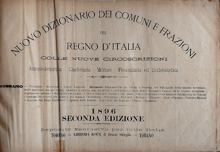 Nuovo dizionario dei comuni e frazioni del Regno d'Italia colle … | Immagine principale