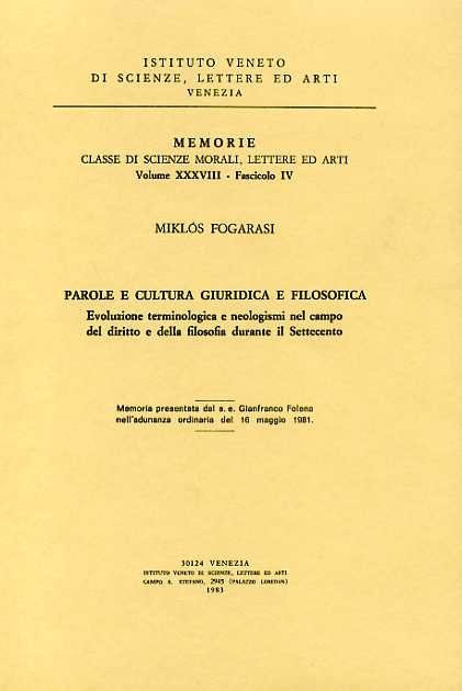 Parole e cultura giuridica e filosofica.