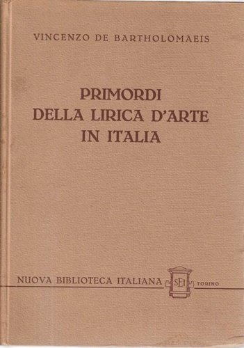 Primordi della lirica d'arte in Italia.