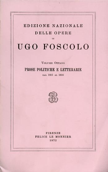 Prose Politiche e letterarie dal 1811 al 1816. Frammenti sul …
