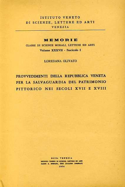 Provvedimenti della Repubblica Veneta per la salvaguardia del patrimonio pittorico …