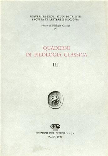 Quaderni di filologia classica.n.3.