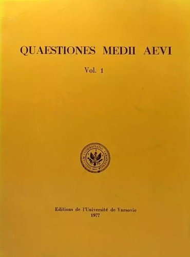 Quaestiones Medii Aevi. Vol. 1. / Université de Varsovie Institut …