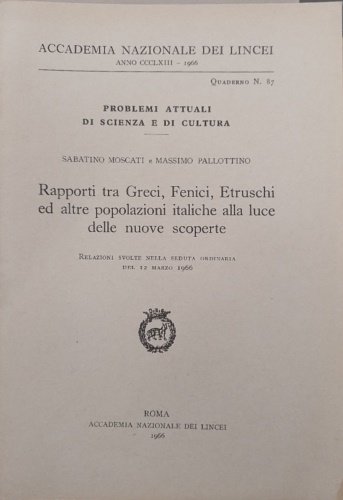 Rapporti tra Greci, Fenici, Etruschi ed altre popolazioni italiche alla …