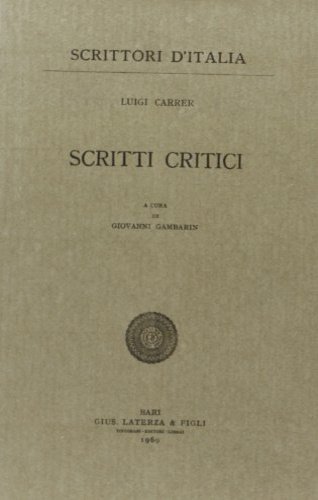 Scritti critici.