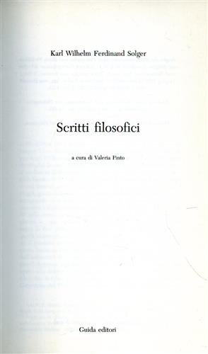 Scritti filosofici.