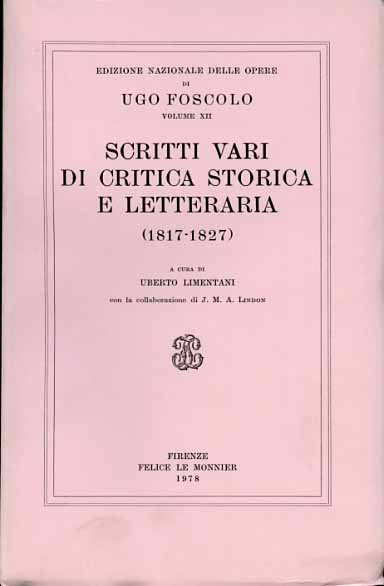 Scritti vari di critica storica e letteraria.1817-1827. | Immagine Gallery 2