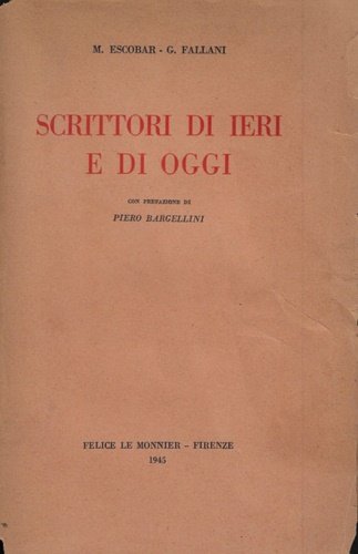 Scrittori di ieri e di oggi.