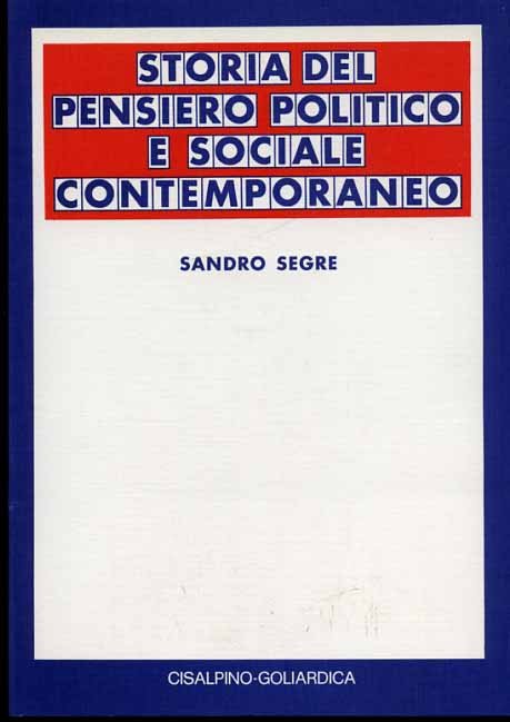 Storia del pensiero politico e sociale contemporaneo.